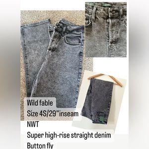 Straight leg black denim